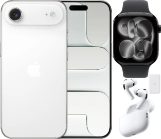 Bundle 1TB Apple iPhone Air New (Unlocked) Cloud White | iPhone Air MagSafe Battery | | White AirPods Pro 3 | Apple Watch Series 11 (GPS) 42mm Jet Black Aluminum Case with Black Sport Band