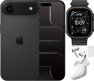 Bundle 1TB Apple iPhone Air New (Unlocked) Space Black | iPhone Air MagSafe Battery | | White AirPods Pro 3 | Apple Watch Ultra 3 (GPS+Cellular) 49mm Titanium Case with Black Ocean Band