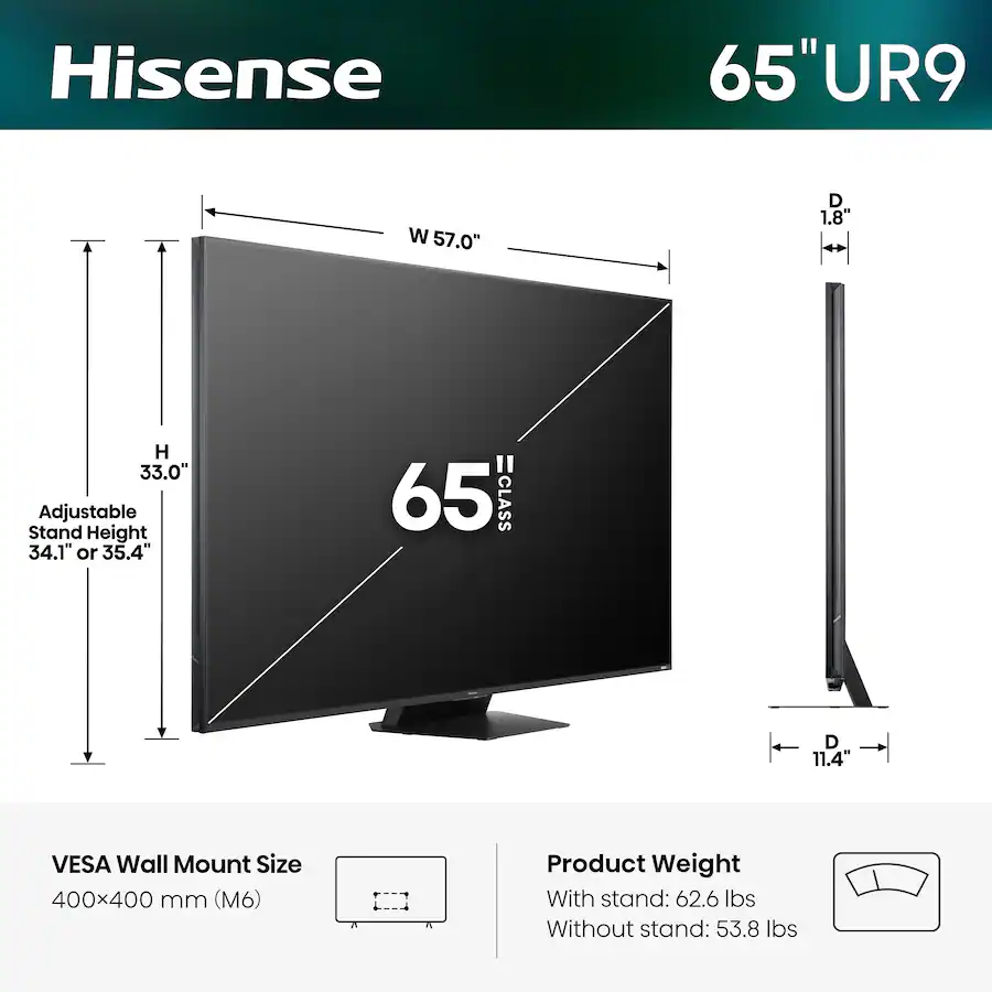 New (2026) Hisense 75-inch UR9 RGB Mini LED Series UHD 4K HDR Smart Google TV 75UR9SG - Image 5